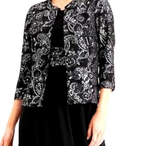 Jessica Howard Black and Silver Glitter Dress 12